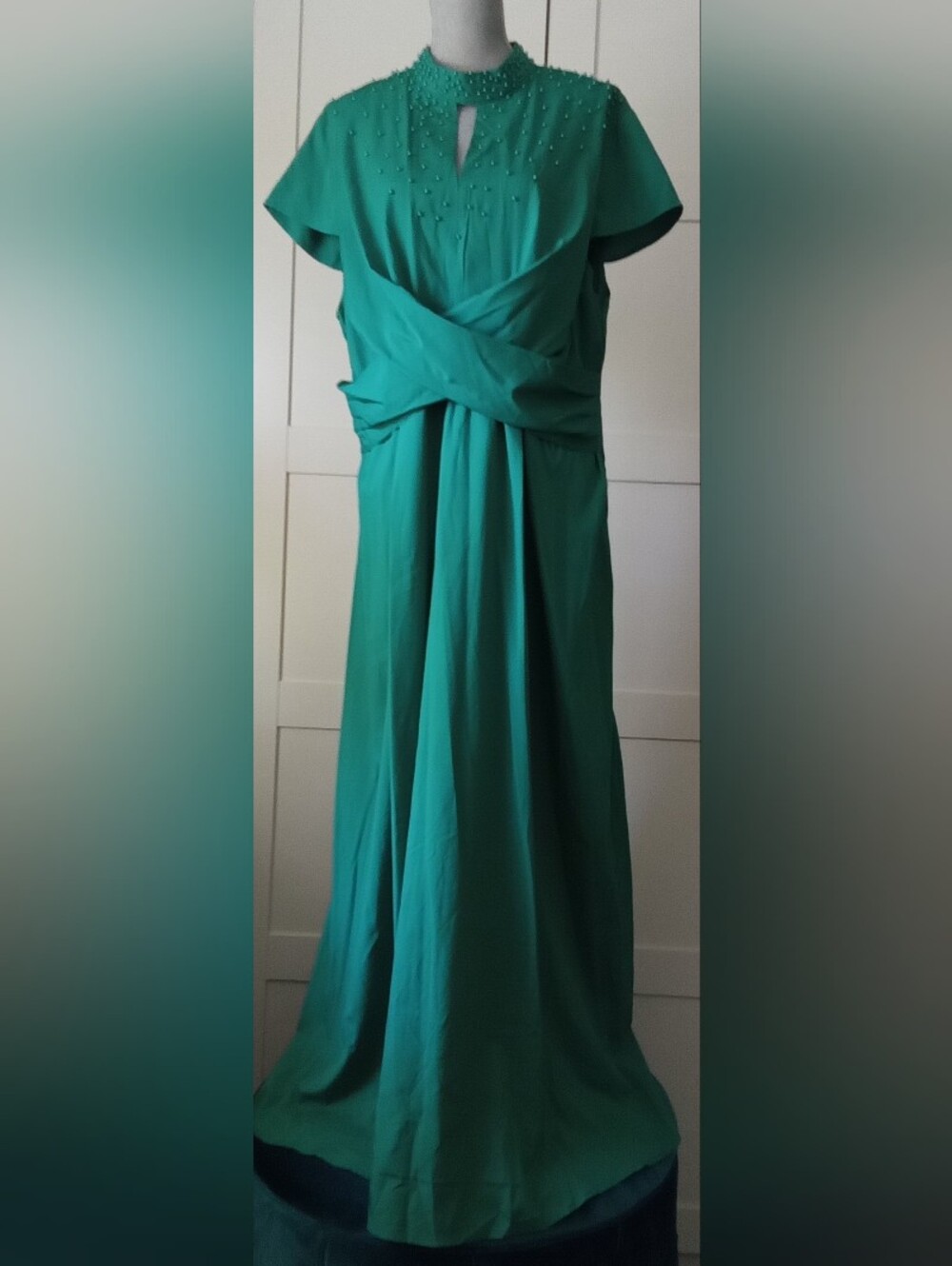 Elegant Teal Green Maxi Dress - Sleeveless Evening Gown